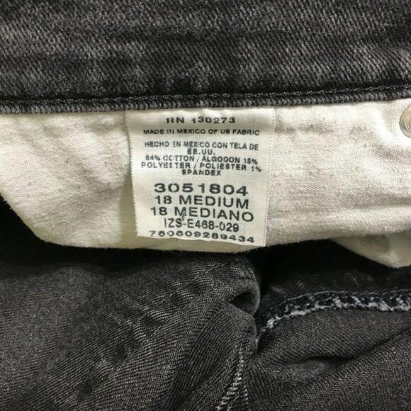 Lee Relaxed Fit Woman's Black Denim Jeans Size 18 Straight Leg 5 Pocket - Picture 7 of 11